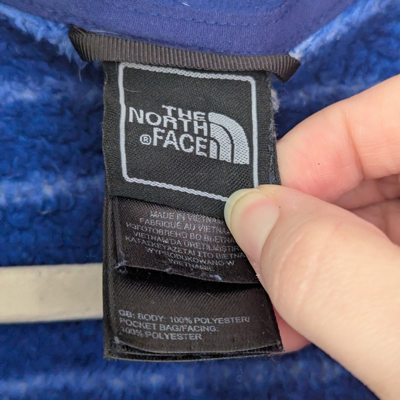 The North Face Royal Blue Striped Fleece Jacket - Picture 3 of 9